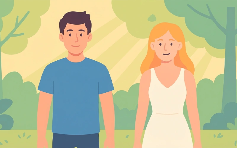 Two people standing near each other reflecting the complex proximity in avoidant attachment